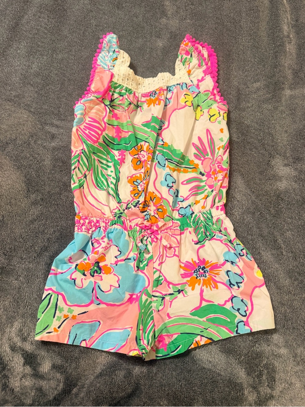 Lilly Pulitzer for Target Floral Cotton Romper in Pink, Green, Blue